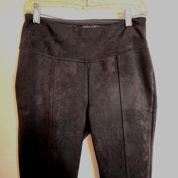 Andrew Marc Pants Women's Black Size S Soft Stretch Faux Suede Pull On Comfort - Picture 3 of 16